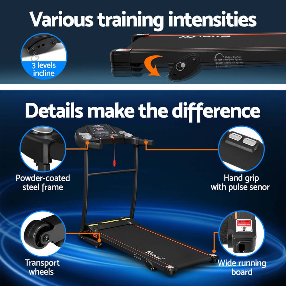 Everfit Treadmill Electric Home Gym Fitness Exercise Equipment Incline 400mm - גו סטור (Go Store) - Everfit Treadmill Electric Home Gym Fitness Exercise Equipment Incline 400mm - גו סטור (Go Store)