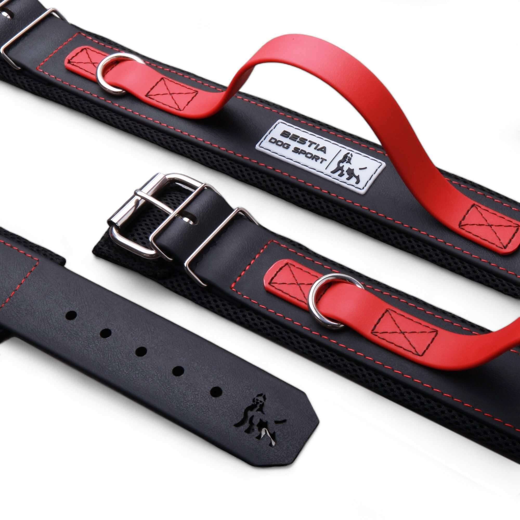 BESTIA DOG SPORT RED HANDLE COLLAR - גו סטור (Go Store) - BESTIA DOG SPORT RED HANDLE COLLAR - גו סטור (Go Store)