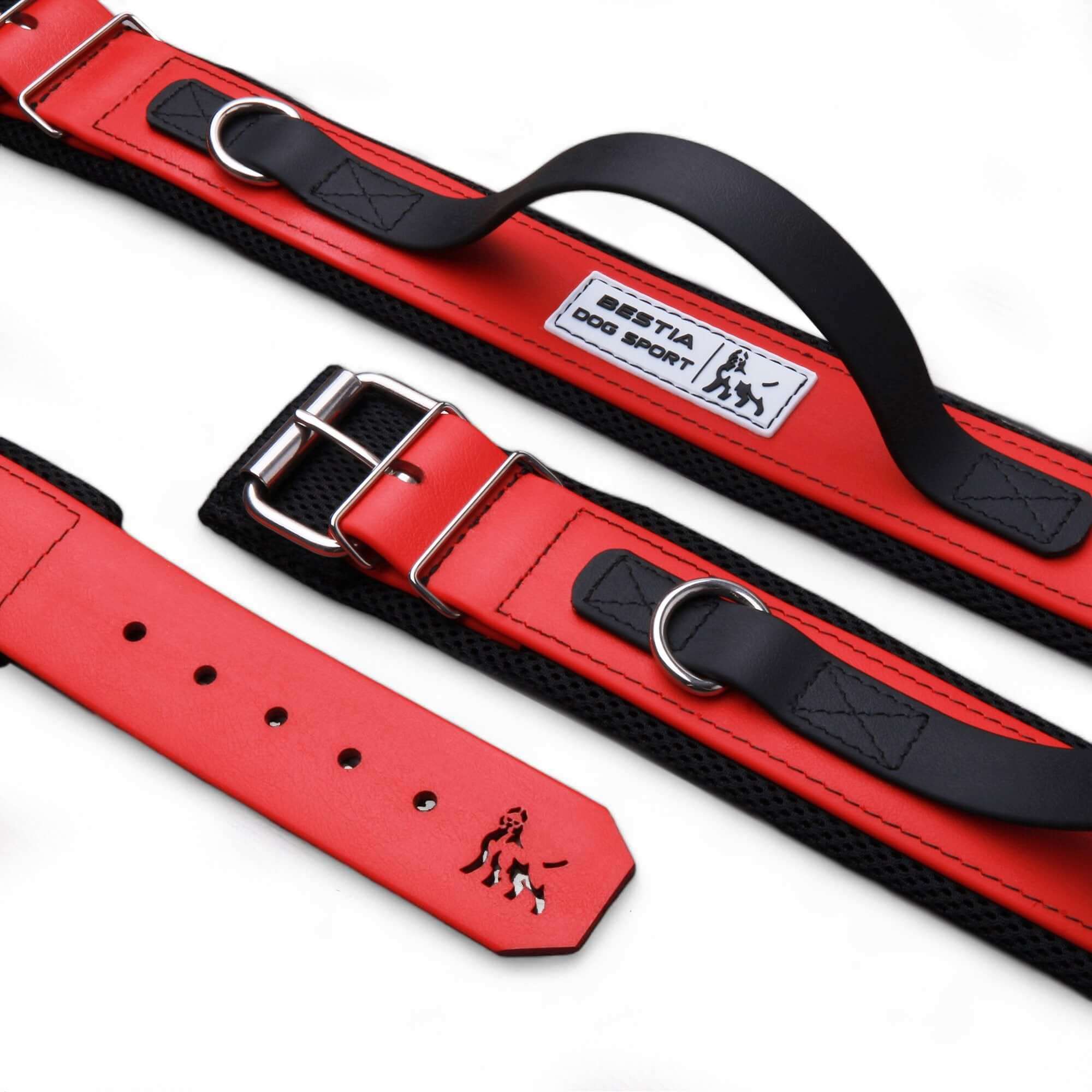 BESTIA DOG SPORT HANDLE COLLAR RED - גו סטור (Go Store) - BESTIA DOG SPORT HANDLE COLLAR RED - גו סטור (Go Store)