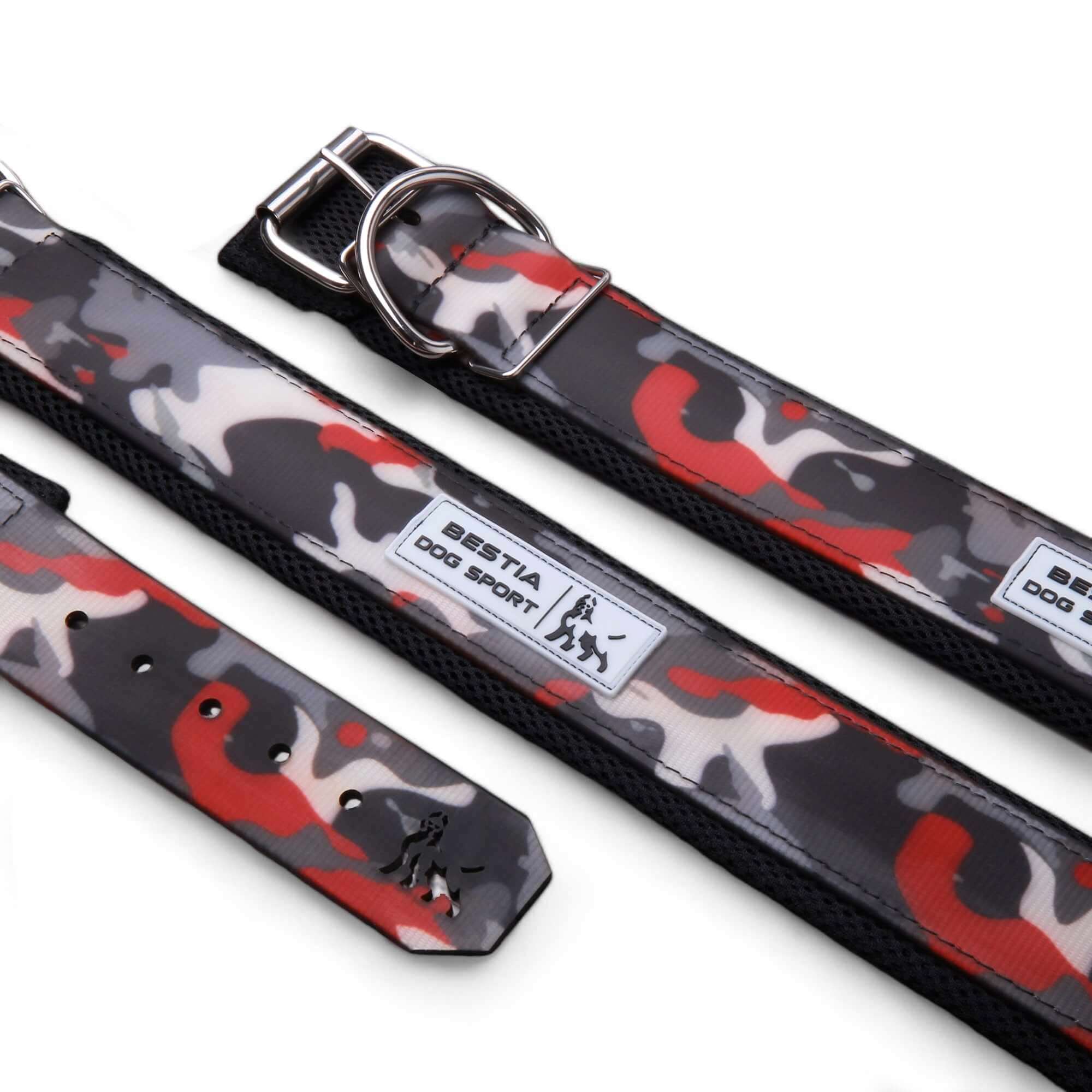BESTIA DOG SPORT COLLAR RED CAMO - גו סטור (Go Store) - BESTIA DOG SPORT COLLAR RED CAMO - גו סטור (Go Store)