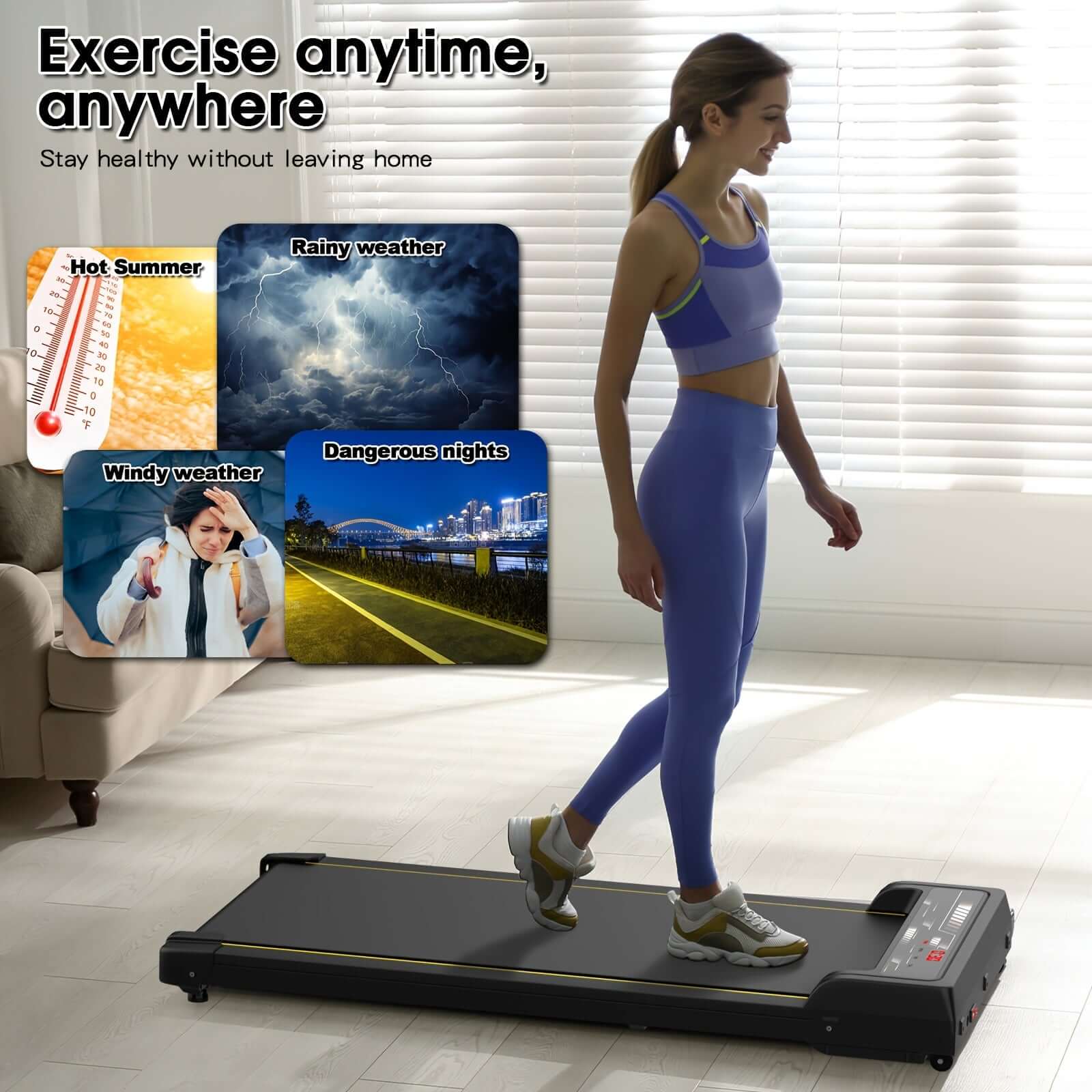 Under Desk Walking Pad - Home Gym Office Fitness Equipment(Black) - גו סטור (Go Store) - Under Desk Walking Pad - Home Gym Office Fitness Equipment(Black) - גו סטור (Go Store)